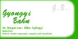 gyongyi bahn business card